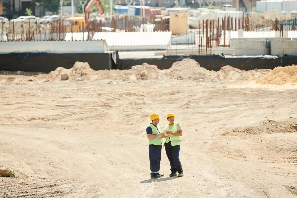 Yellow Hard Hat — Construction Site